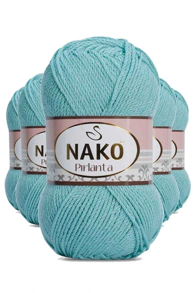 5 Adet Pırlanta Amigurumi El Örgü İpi Yünü Su Yeşili 1297 ürün görseli 1