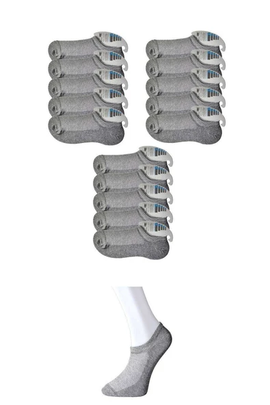 Gri Erkek Görünmez Çorap 15 çift ürün görseli 1