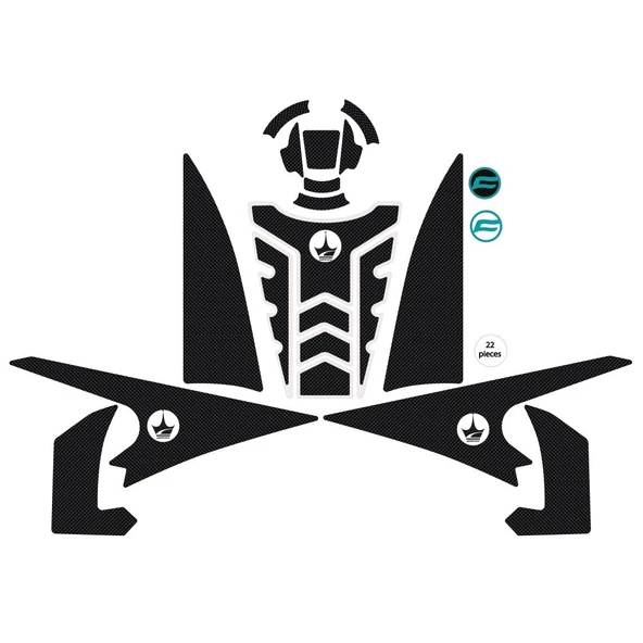 Grippatch CF MOTO 450 NK (2024) ile Uyumlu Kaydırmaz Ultimate 6D Karbon 22 Parça Tank Pad Seti GTC18 ürün görseli 1
