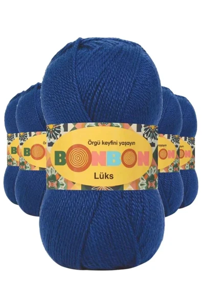 5 Adet Lüks Patik İpi Yünü Saks Mavi 98488 - bonbon mudanis ürün görseli 1