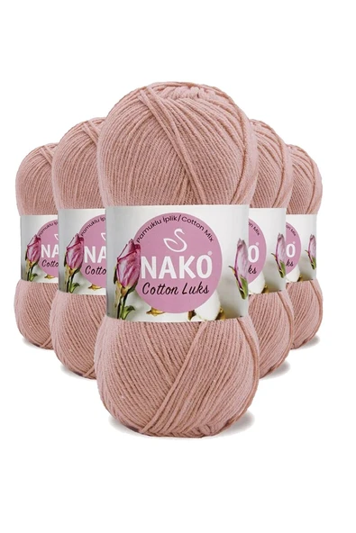 5 Adet Cotton Lüks Yelek Tunik Kazak Bluz Hırka İpi Yünü Pudra 97545 ürün görseli 1