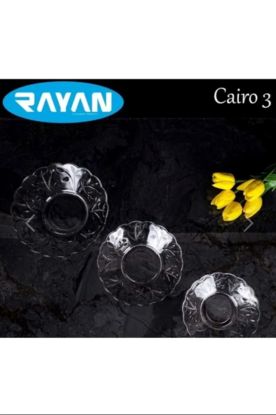 6'lı Cam Tabak Güneş Yıldız Gül 3 Model Royaleks-G-405 ürün görseli 1