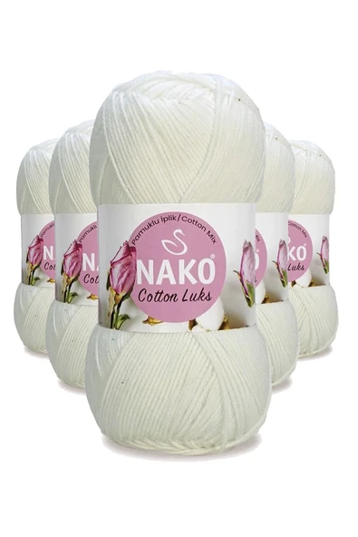 5 Adet Cotton Lüks Yelek Tunik Kazak Bluz Hırka İpi Yünü Süt Beyaz 97570 ürün görseli 1