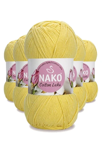 5 Adet Cotton Lüks Yelek Tunik Kazak Bluz Hırka İpi Yünü Açık Sarı 97554 ürün görseli 1