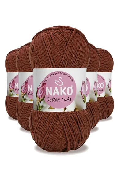 5 Adet Cotton Lüks Yelek Tunik Kazak Bluz Hırka İpi Yünü Kızıl Kahve 97556 ürün görseli 1