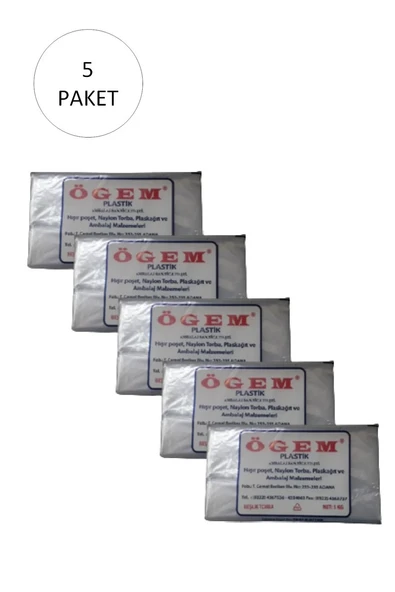 Bakkaliye Naylon Torba Beşlik 30x52 cm 1 kg 5 Paket (Takriben 525 Adet) ürün görseli 1