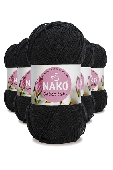 5 Adet Cotton Lüks Yelek Tunik Kazak Bluz Hırka İpi Yünü Siyah 97568 ürün görseli 1