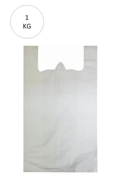 Beyaz Atlet Poşet Büyük Boy 32x57 cm Takriben 72 Adet 1 Kg ürün görseli 1