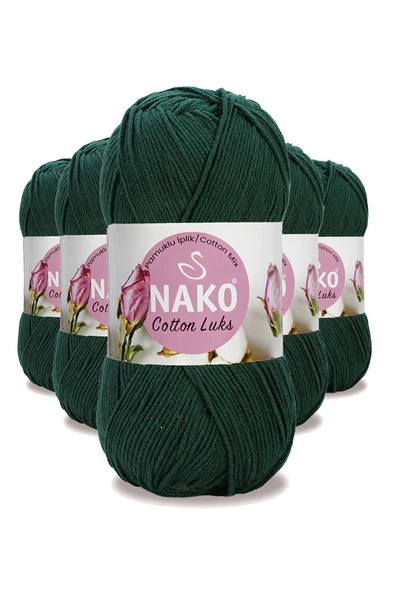 5 Adet Cotton Lüks Yelek Tunik Kazak Bluz Hırka İpi Yünü Koyu Yeşil 97580 ürün görseli 1