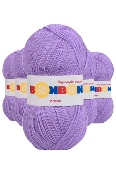 5 Adet Kristal El Örgü Lif İpi Lila 98205 - bonbon mudanis ürün görseli 1