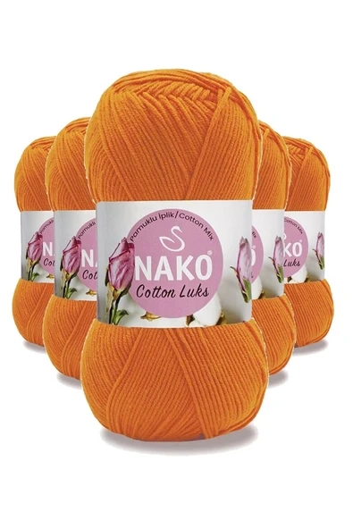 5 Adet Cotton Lüks Yelek Tunik Kazak Bluz Hırka İpi Yünü Turuncu 97552 ürün görseli 1