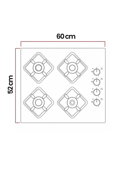 EXEP SİYAH SET ÜSTÜ CAM OCAK - Resim 4