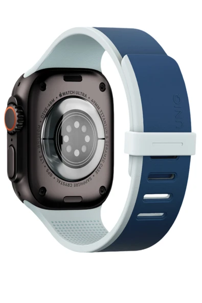 Apple Watch Ultra 49/46/45/44 Kordon Manyetik Toka Yumuşak Deri Dokulu Premium Kayış Günlük Kullanım  LACİVERT ürün görseli 1