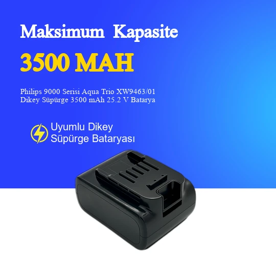 Philips 9000 Serisi Aqua Trio XW9463/01 Dikey Süpürge 3500 mAh 25.2 V Batarya ürün görseli 1