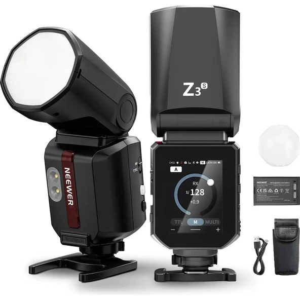 Neewer Z3R-S Sony Uyumlu 100W Yuvarlak Kafa Akülü Tepe Flaşı ürün görseli 1