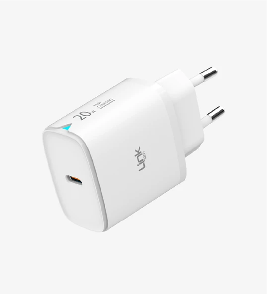 LINK TECH 20W TYPE-C PD YUKSEK AKIM KORUMALI HIZLI SARJ ADAPTORU BEYAZ ürün görseli 1
