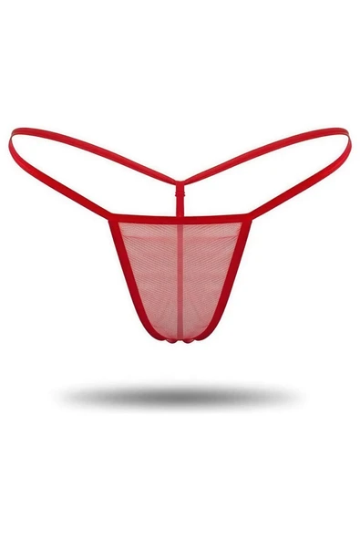 Kırmızı Transparan Tül String Tanga TM1115 ürün görseli 1