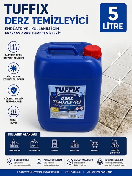 Tuffix Derz Temizleyici 5 Litre Endüstriyel Güçlü Formül - Fayans Arası Derz Temizleme ve Kir Sökücü ürün görseli 1