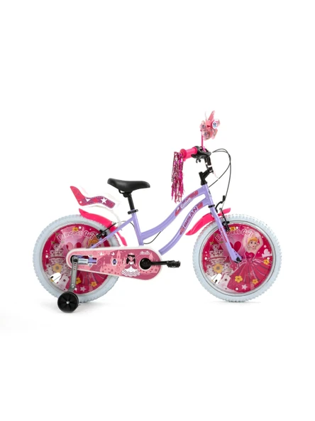 BİSAN QUEEN KIZ ÇOCUK BİSİKLETİ 30CM V 20 JANT METALİK LİLA PEMBE ürün görseli 1
