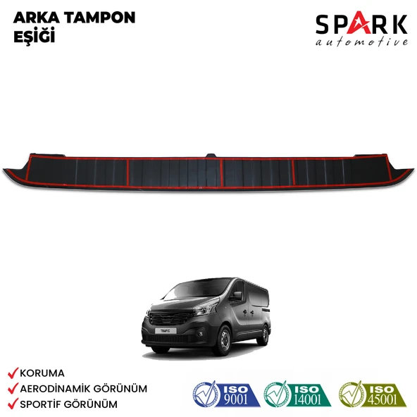Renault Trafic 2014-2019 Yıl Aralığı Uyumlu Arka Tampon Eşiği Parlak ürün görseli 1