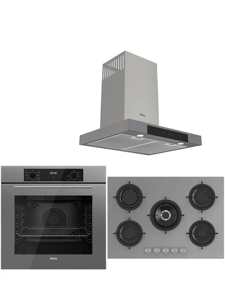 ICON PLUS 75 SERİSİ 3LÜ CAM ANKASTRE SET (QBL63CPR-RS038-D102) ürün görseli 1