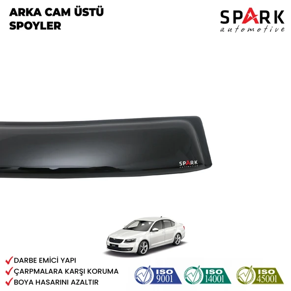 Skoda Octavia 2013 Yılı Ve Sonrası Uyumlu Arka Cam Üstü Spoyler ürün görseli 1