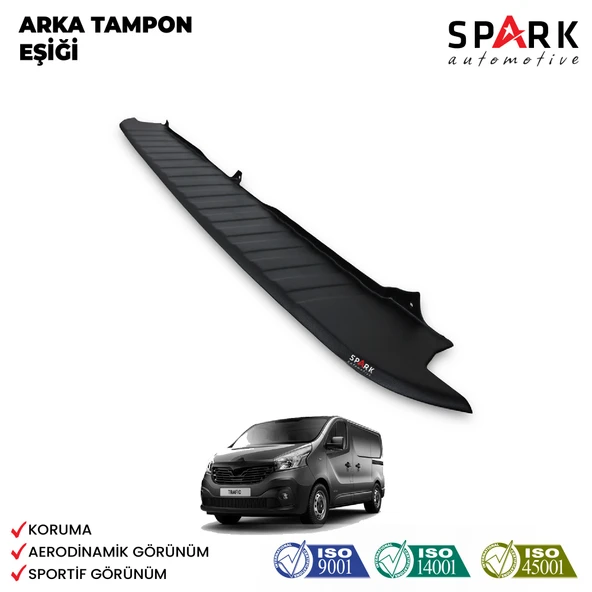 Renault Trafic 2014-2019 Yıl Aralığı Uyumlu Arka Tampon Eşiği Mat ürün görseli 1