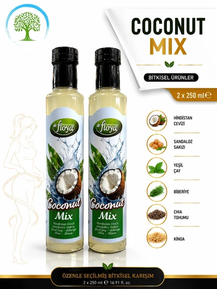 Dr.Floya Coconut Mix 2 Adet 250 ml | Hindistan Cevizi, Yeşil Çay, Kinoa İçerikli ürün görseli 1