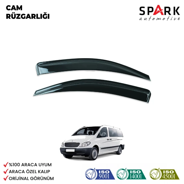 Mercedes Vito 2004-2010 Yıl Aralığı Uyumlu Cam Rüzgarlığı 2 Parça ürün görseli 1