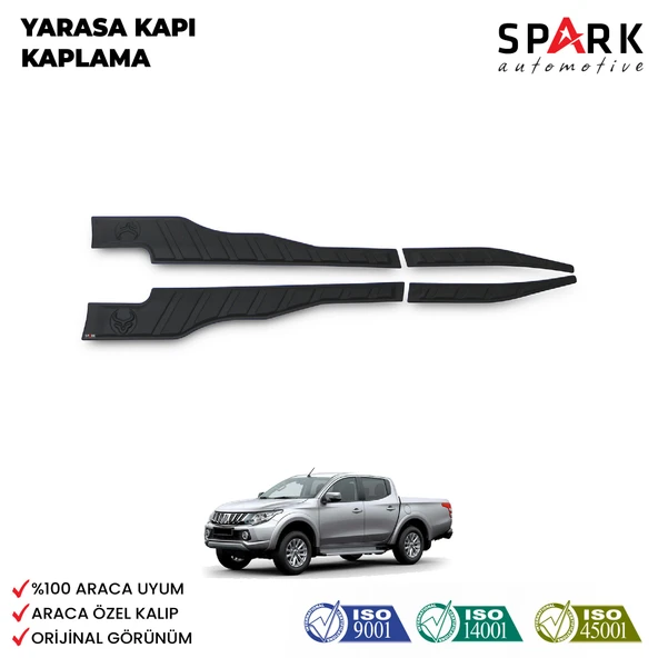 Mitsubishi L200 2015-2019 Yıl Aralığı Uyumlu Yarasa Kapı Kaplama 4 Parça ürün görseli 1