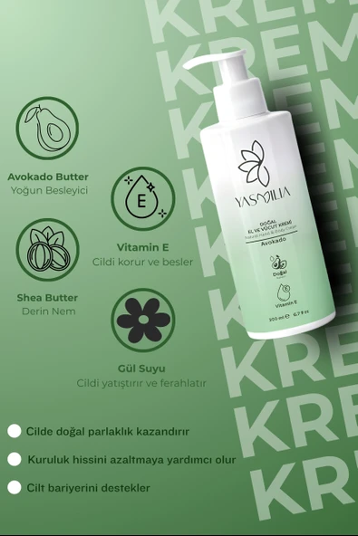 Yasmilia Doğal Premium Nemlendirici El ve Vücut Kremi Vitamin ve Bitki Özleri ürün görseli 1