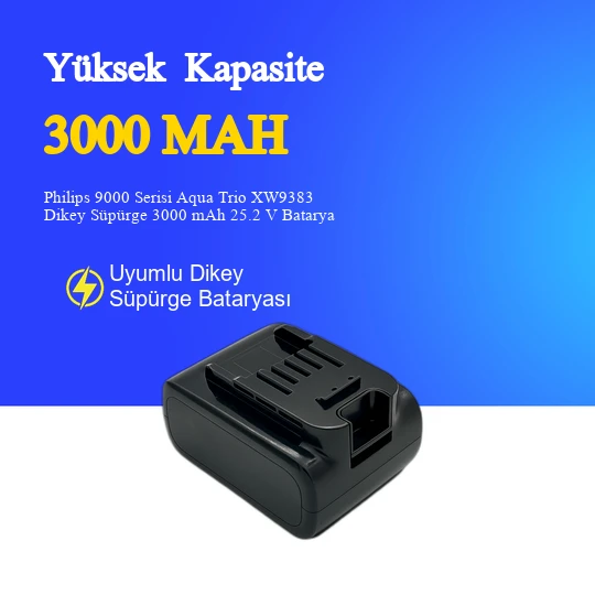 Philips 9000 Serisi Aqua Trio XW9383 Dikey Süpürge 3000 mAh 25.2 V Batarya ürün görseli 1