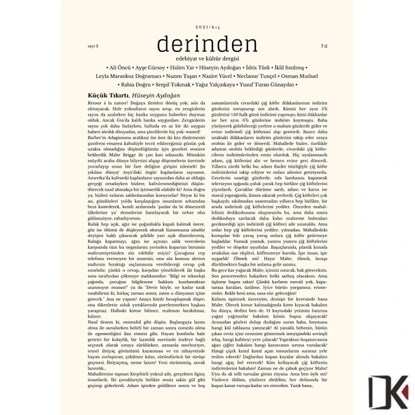 Derinden 3.Sayı Kış 2021 ürün görseli 1