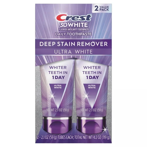 Crest 3D White Brilliance Deep Stain Remover Diş Macunu 2x59GR ürün görseli 1