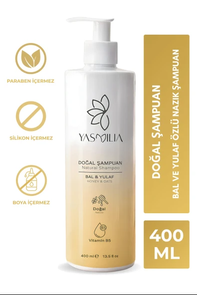 Yasmilia Doğal Premium Şampuan Bal & Yulaf Vitamin B5 ürün görseli 1