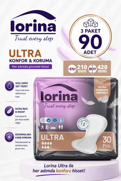 Lorina Ultra Mesane Pedi 7 damla 30’lu 3 Paket ürün görseli 1