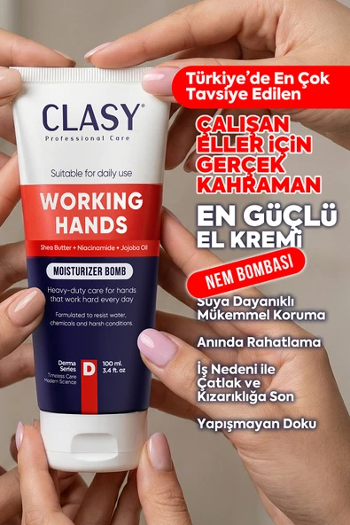 CLASY CARE Working Hands Eller İçin Özel Yoğun Nemlendirici El Kremi ürün görseli 1
