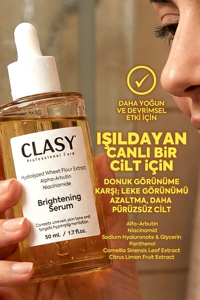 CLASY CARE C Vitamini Serum, Aydınlatıcı Ve Cilt Tonu Eşitleyici, Arbutin Ve Niasinamid ürün görseli 1