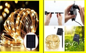 Solar Peri Led 20m 200 Led Gün Işığı Bahçe Aydınlatma Dekorasyon Güneş Enerjili ürün görseli 1