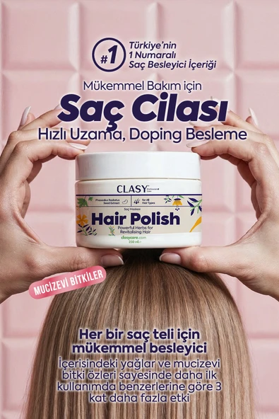 CLASY CARE Hair Polish 250 ml Boyalı Saçlarda Dahil Tüm Saç Tipleri Için Saç Cilası ürün görseli 1