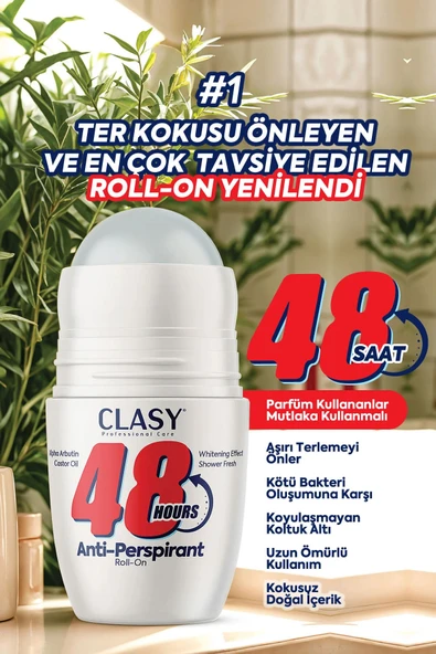CLASY CARE Aşırı Terleme Önleyici Antiperspirant Beyazlatıcı Etkili Roll-on 50 Ml ürün görseli 1