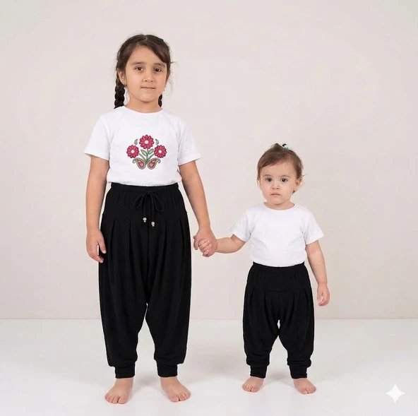 Bora Çocuk Hobi Şalvar Bebe Şalvarı Siyah - Resim 2