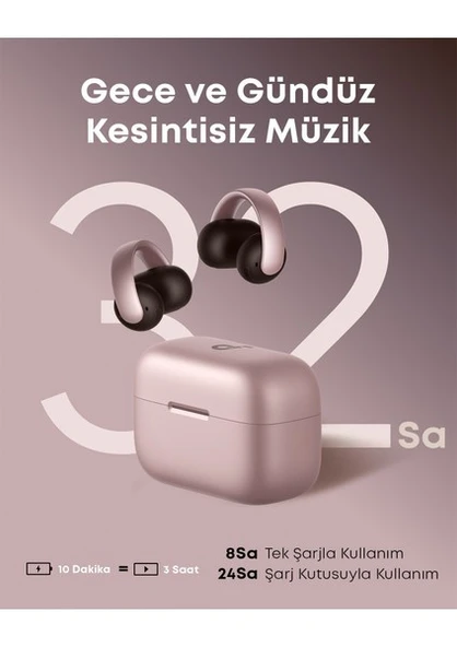 Anker SoundCore AeroClip Pembe Open Ear Bluetooth Kulaklık ürün görseli 1