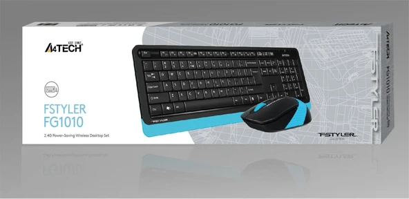A4 Tech Fg1010 2.4G Mavi Q Fn-Mm Klv+Optik Mouse Set ürün görseli 1