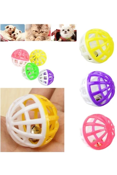 Hareketli 3.5 cm Çıngıraklı Kedi Köpek Evcil Hayvan Oyun Topu Plastik Zil Oyuncağı Eğitici ürün görseli 1