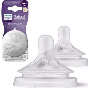 Philips Avent Natural Response 2'li Biberon Emziği, 3 Numara, 1 Ay+ ürün görseli 1