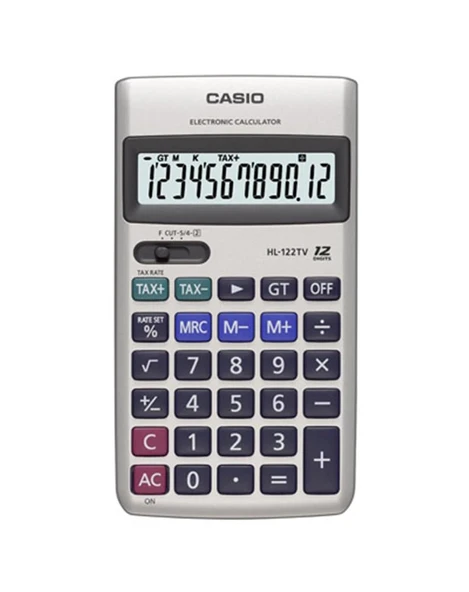 Casio HL-122TV 12 Hane Cep Tipi Hesap Makinesi ürün görseli 1