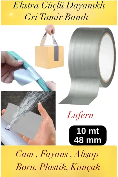 Çok Amaçlı Su Geçirmez Sızdırmaz Dayanıklı Izole Gri Tamir Bandı 48 Mm 10 Mt 1 Adet ürün görseli 1