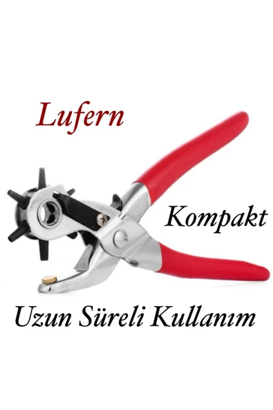 Çok Fonksiyonlu Paslanmaz Çelik Delik Açma Aleti 6 Başlıklı Kumaş Deri Pantolon Kemer Delme Pensesi ürün görseli 1
