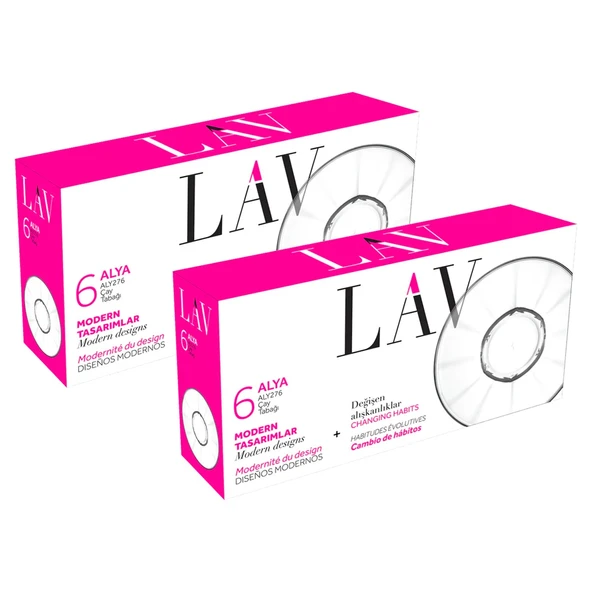 Lav Alya Cam Çay Tabağı 6 lı x 2 Kutu (12 Adet) ürün görseli 1